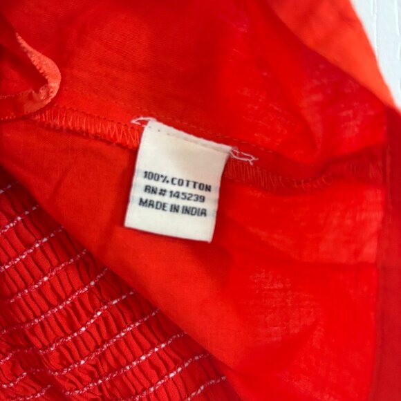 Sim & Sam Corset Crop Tank Top Smocked Back Ruffle Neck Sleeveless Red Size XL - Picture 5 of 7